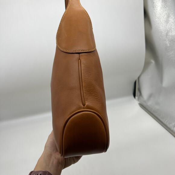 Dooney & Bourke Florentine Leather Crescent Hobo Brown Natural - Picture 3 of 16